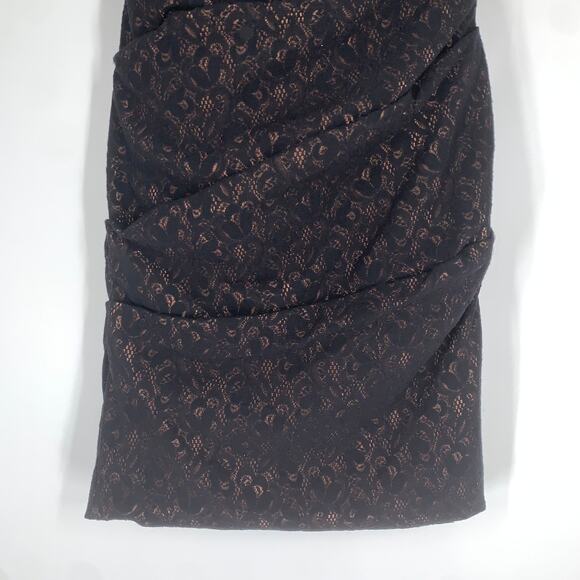 Preen by Thornton Bregazzi Strapless Lace Bow Back Dress Nude Illusion Mini - Picture 4 of 12